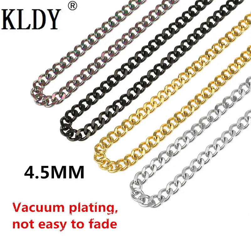 

KLDY Drop Shipping Stainless Steel O Chain Necklace Silver Gold Black Men's Punk Chain Retro Fashion European Jewelry wholesale