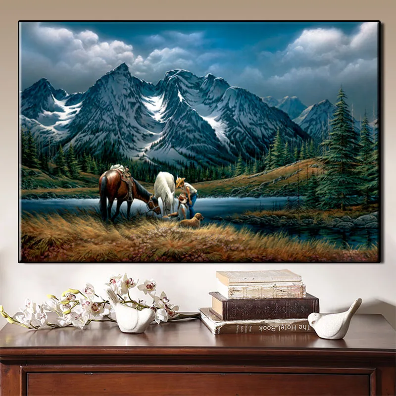 Outdoor landscape photo Modern pop elements wall HD canvas printing art Giclee home decoration