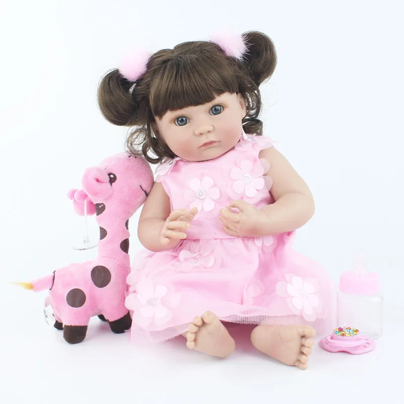 40cm Full Silicone Reborn Baby Doll Toy For Girls Vinyl Handmade Princess Mini Babies Doll Child Bathe Toy Collectible Art