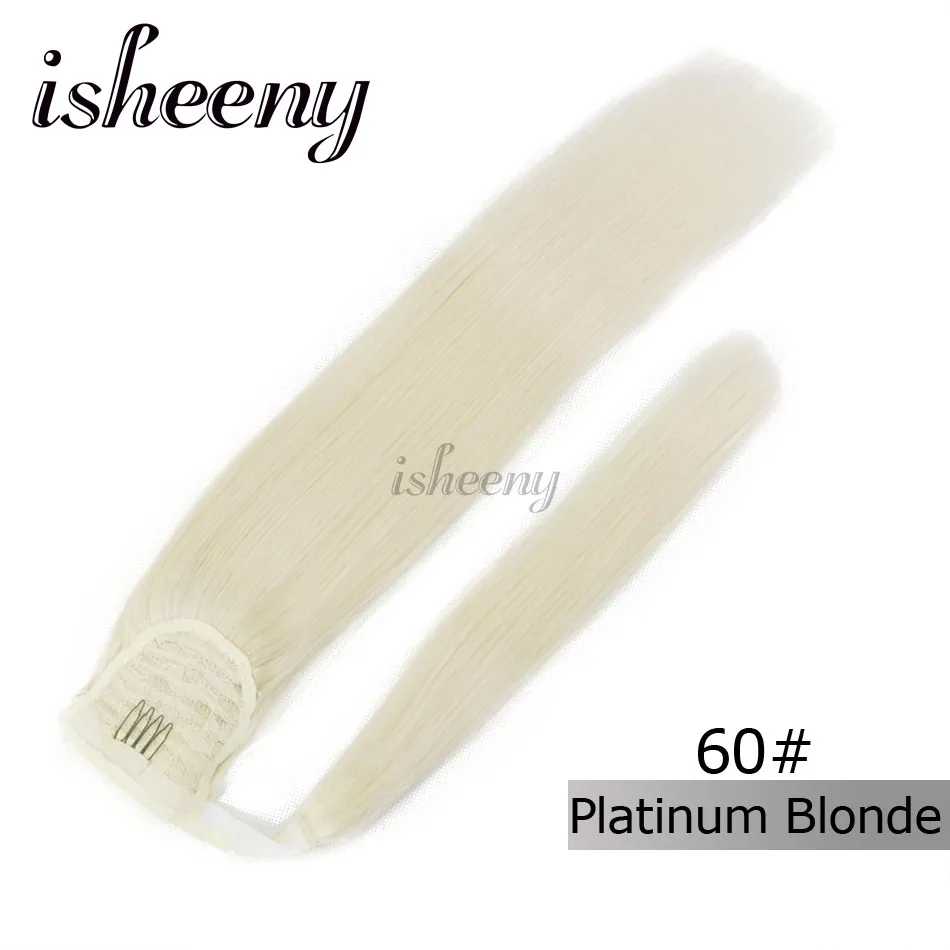 Isheeny, бразильские человеческие волосы, Remy, конский хвост для наращивания, прямые, 1" 18" 2", человеческие волосы для наращивания на заколках