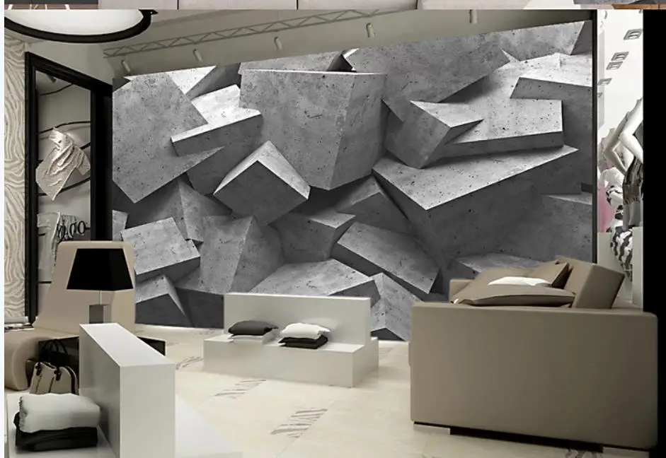 3d abstract building space polygonal round ball tv background wall grey brick wallpapers 3d abstract building space polygonal round ball tv background wall grey brick wallpapers