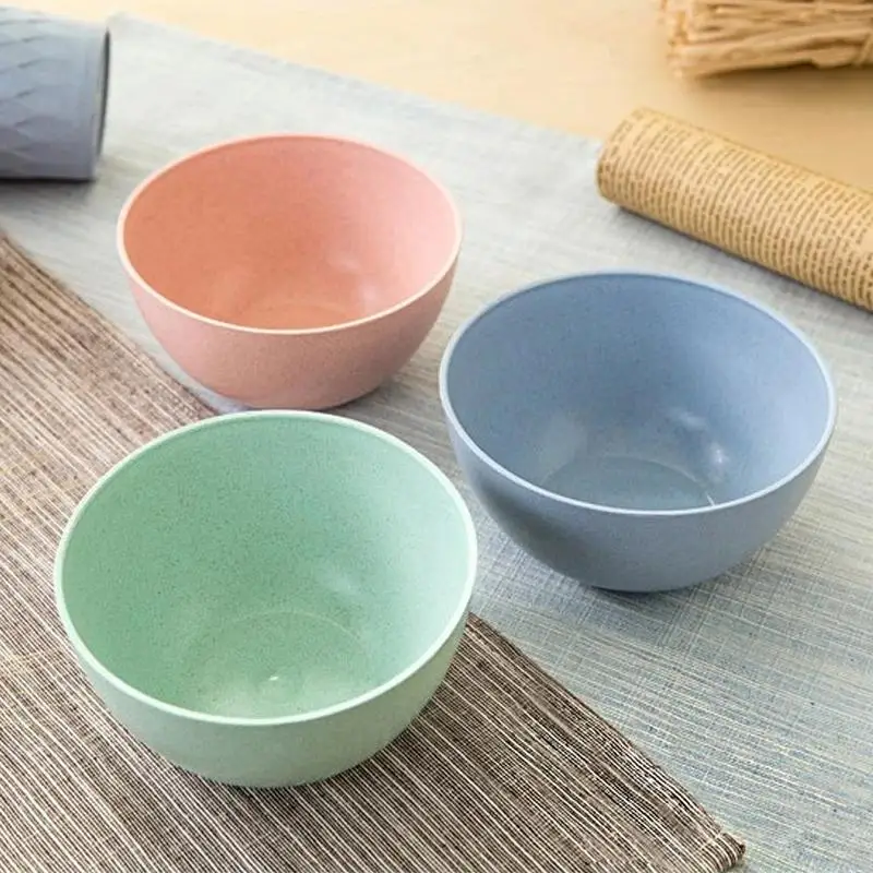 Children Baby Bowl ECO Nature Degradable Wheat Straw Flatware Bowls