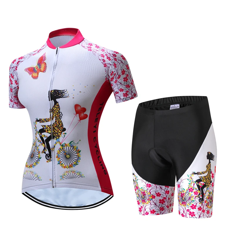 TELEYI Team Для женщин Велосипедная форма Ropa Ciclismo Велоспорт Комплект для девочек Джерси велосипедов и шорты костюм велосипед Джерси комплект одежды