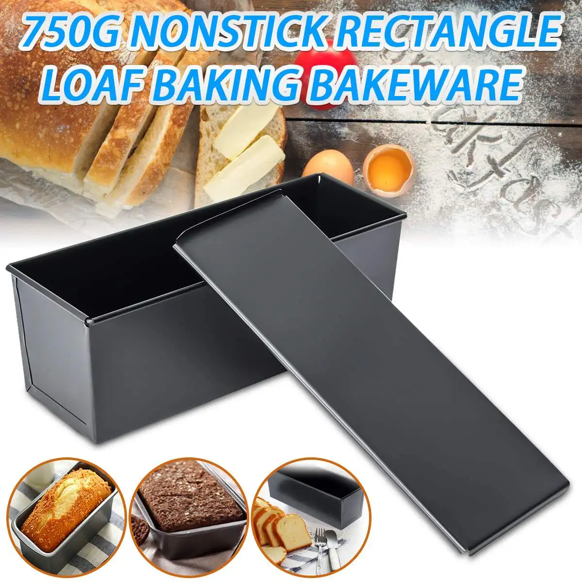 750g Nonstick Rectangle Loaf Pastry Bread Cake Box Tin Kitchen Baking Cookware Baking Pan Oven Mould 30.5cm* 10cm* 11cm