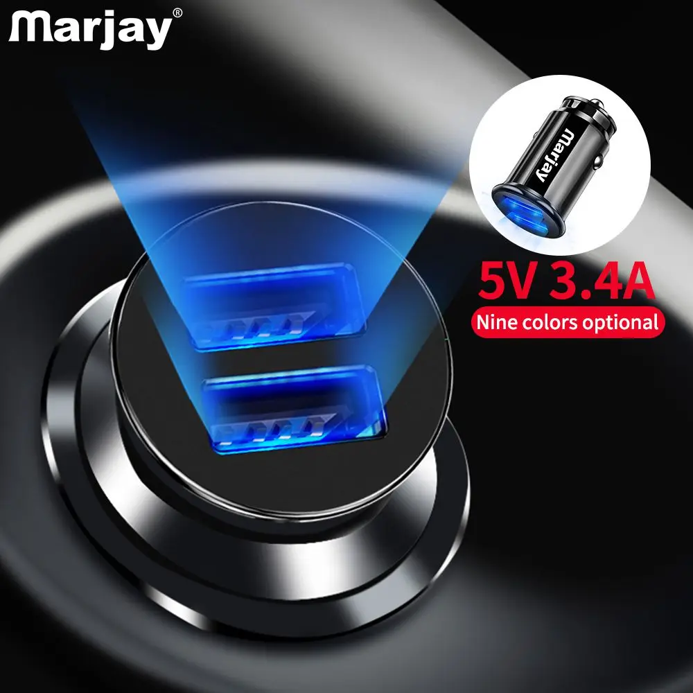 Красное автомобильное зарядное устройство Marjay с USB для iPhone X Xiaomi Redmi Note 7 Samsung S10 Tablet