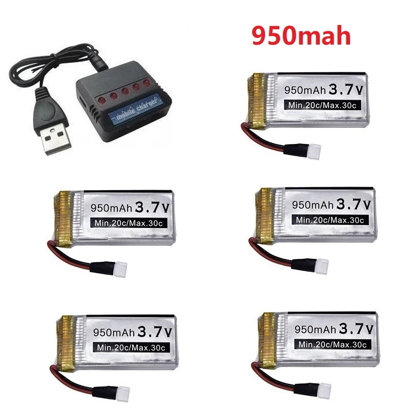 Обновление 950mah 3 7 v Lipo батарея + Usb зарядное устройство для Syma X5c X5 X5sw Mjx X708W Rc Quadcopter