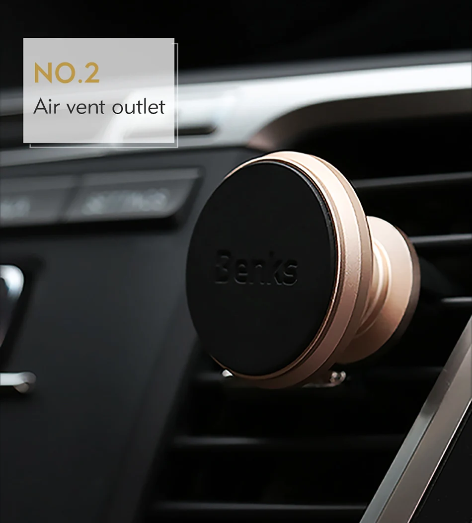 Benks Strong Magnetic Car Phone Holder Air Vent Mount Stand For iPhone X 8 7 6s Plus Samsung Aluminum Alloy Mobile Auto Bracket (14)