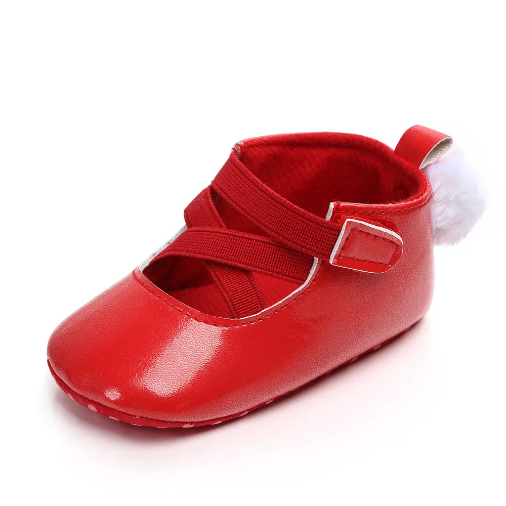 Фирменная Новинка ясельного и дошкольного возраста детские кроссовки для девочек с бантом; нескользящая обувь для младенцев хвостик мягкая подошва вечерние ходунков, на возраст от 0 до 18 месяцев - Цвет: Red