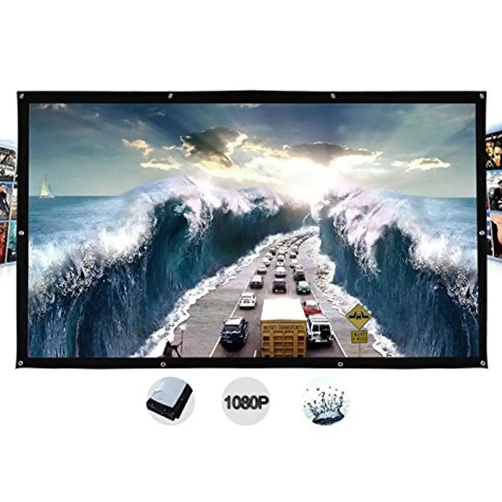 

Amzdeal Portable Foldable 4:3 HD Display 100Inchs Projector Screen Fiber Canvas Curtain Home Cinema Outdoor Courtyard
