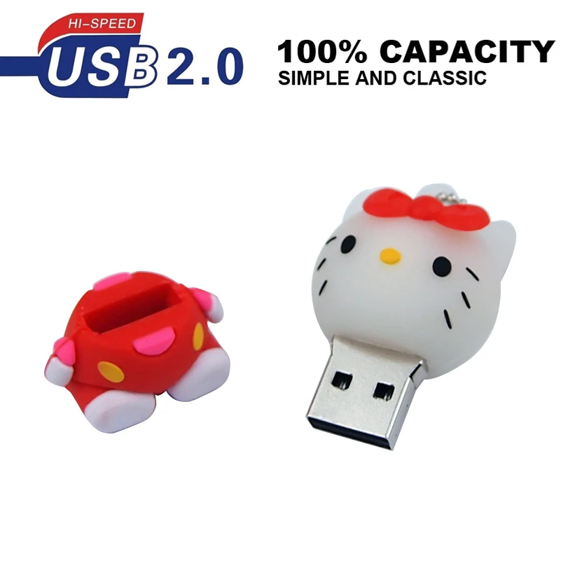 Lovely Hellow Kitty Pendrive Cartoon USB Flash Drive 128MB 32GB 64GB Pen Drive USB 2.0 Flash Stick Memoria USB Cle USB Lovely Hellow Kitty Pendrive Cartoon USB Flash Drive 128MB 32GB 64GB Pen Drive USB 2.0 Flash Stick Memoria USB Cle USB
