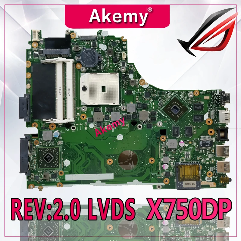 Akemy X550DP اللوحة القس: 2.0 LVDS ل ASUS X750DP K550DP K550D X550D اللوحة المحمول X550DP اللوحة X550DP اللوحة