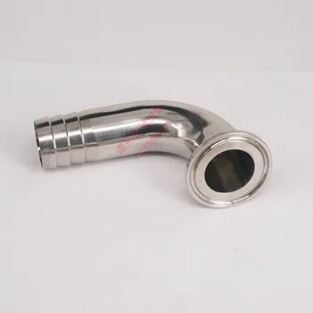 

32mm 1.5" O/D 304 Stainless Steel Hose Barb Sanitary Ferrule 90 Degree Elbow Pipe Fitting