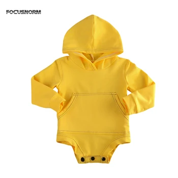 

Yellow/Red Infant Baby Boy Girl Hoodies Romper Jumpsuit Sweatshirt Simple Solid Autumn Winter Warm Clothes 0-18M