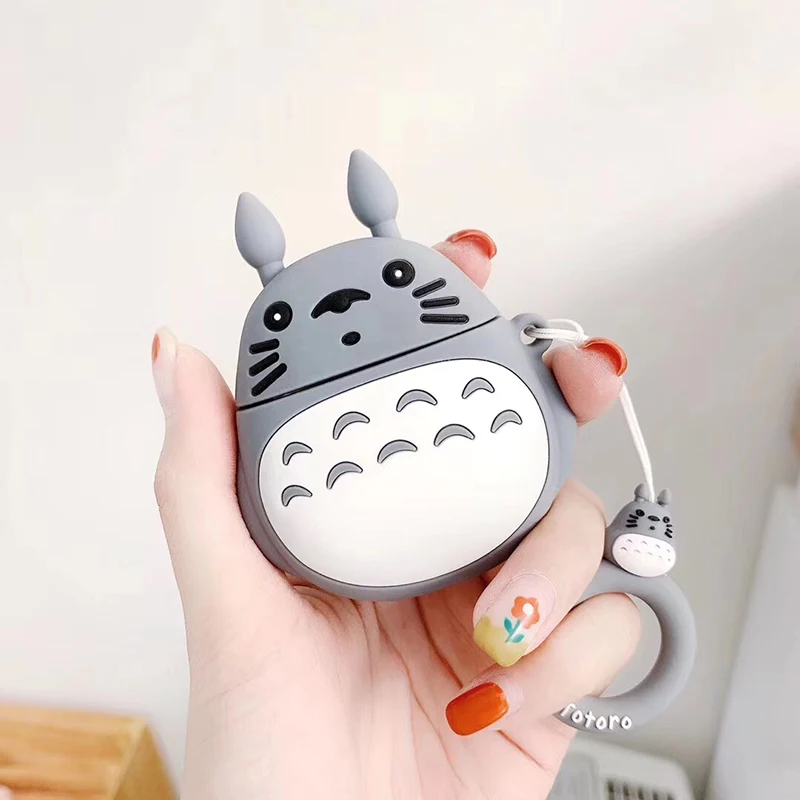3D мягкий силиконовый чехол для беспроводных наушников Tonari no Totoro зарядки Apple AirPods 1