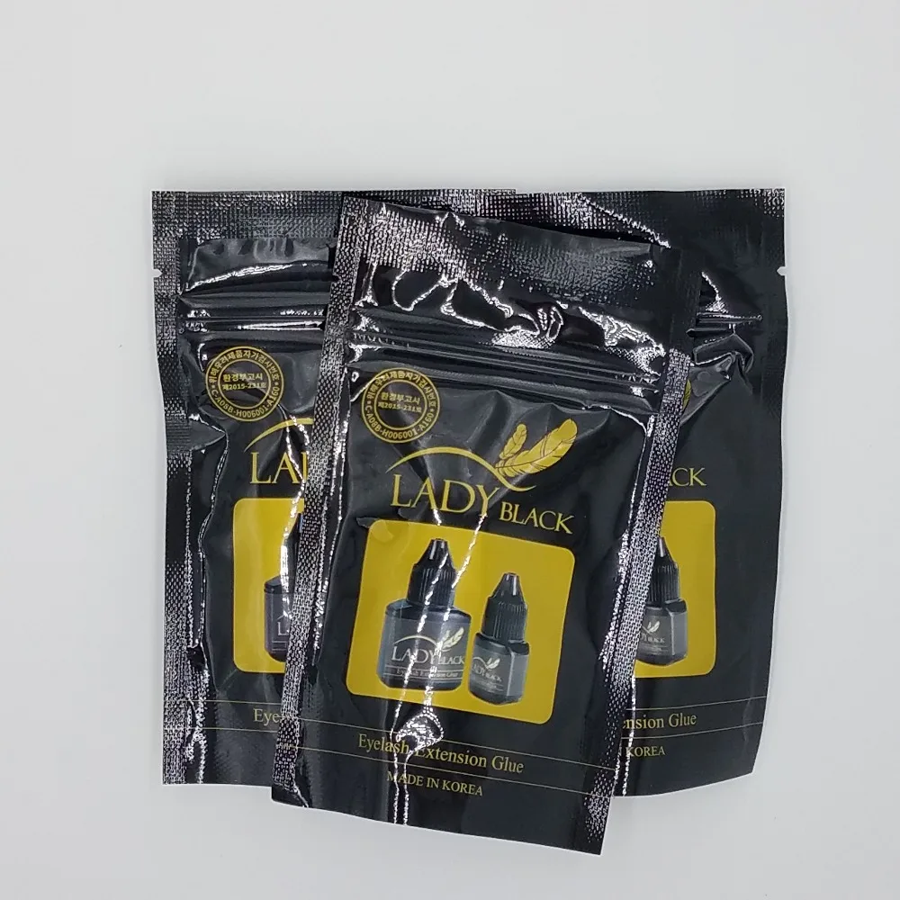 

Free shipping eyelash extensions glue lady black glue 10 bottles/lot fastest drying lower irritation 10ml/bottle with Sealed Bag