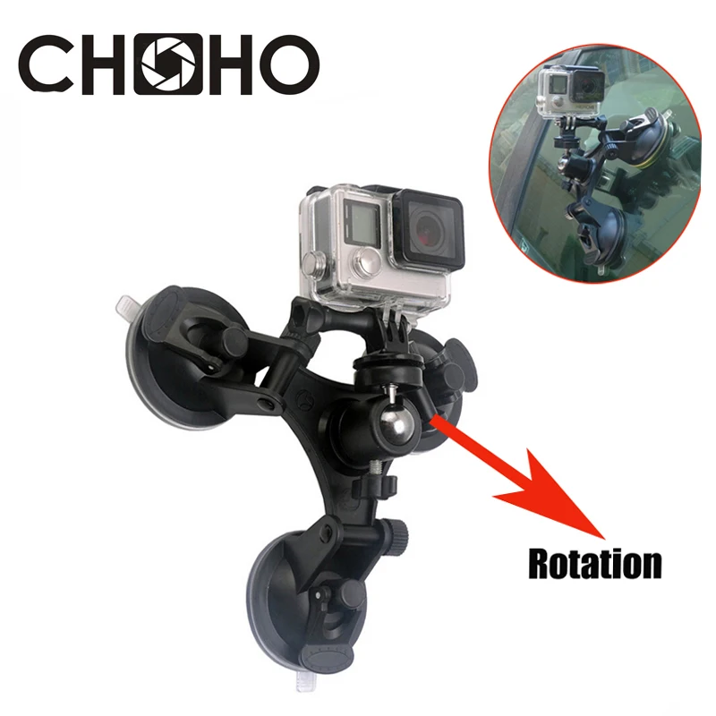For Gopro Car Suction Cup Holder Triangle Low Angle Cloud Terrace 90 Degree For Go Pro 7 8 9 10 Sjcam Xiaomi Yi 4k Accessories Sports Camcorder Cases Aliexpress