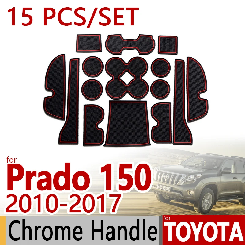 

for Toyota Land Cruiser Prado 150 Anti-Slip Rubber Cup Cushion Door Mat 15pcs LC150 J150 FJ150 Accessories Car Styling Sticker