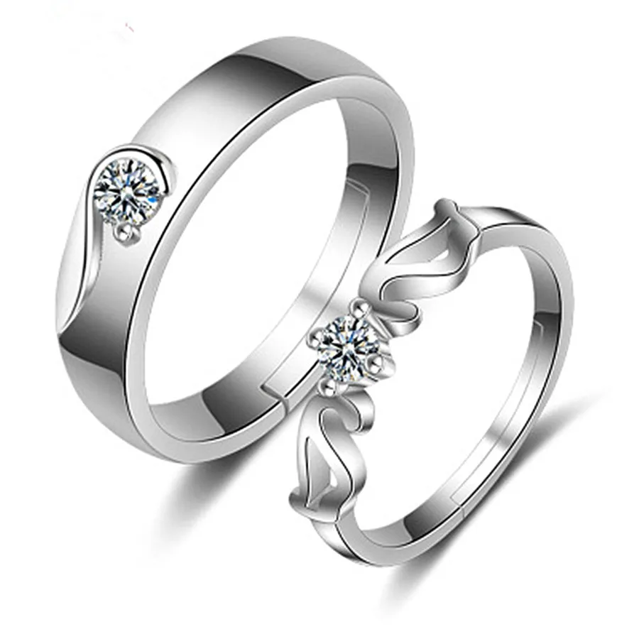 Романтические кольца Крылья Ангела Bague Femme Anel Masculino Пара Кольца из серебра 925 пробы