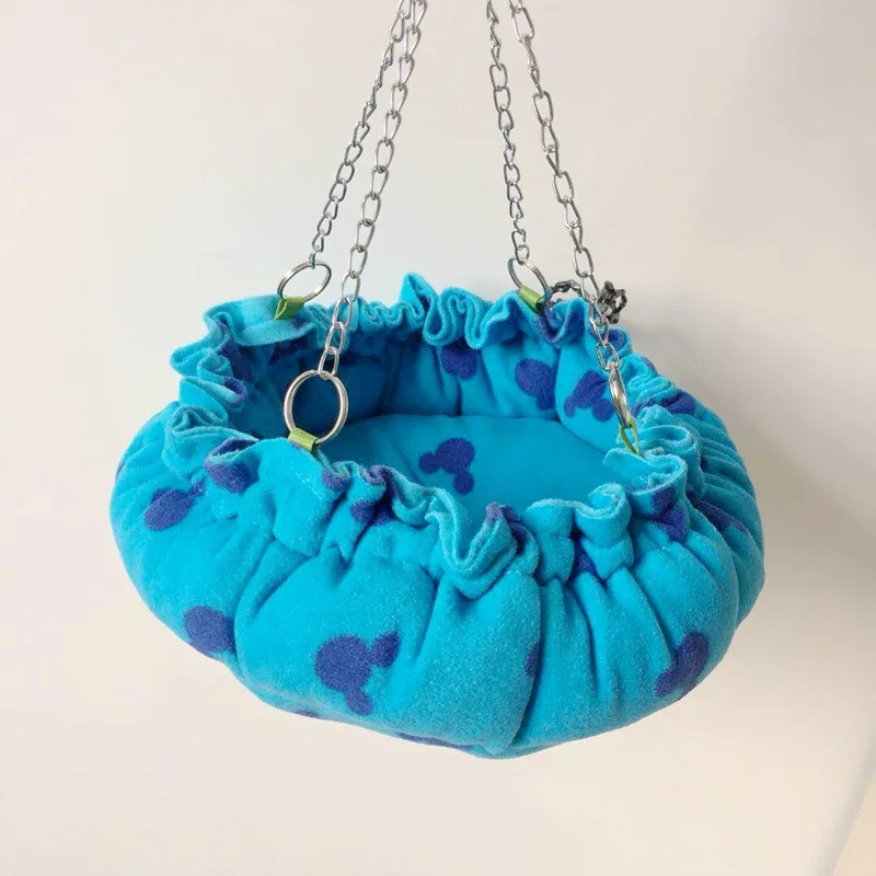 blue AHUAPET морская свинка гнездо для клеток Подвеска для хомяка мягкая кровать зоотовары маленькая кошка домик для животных Тоторо морская свинка аксессуары E - Цвет: blue