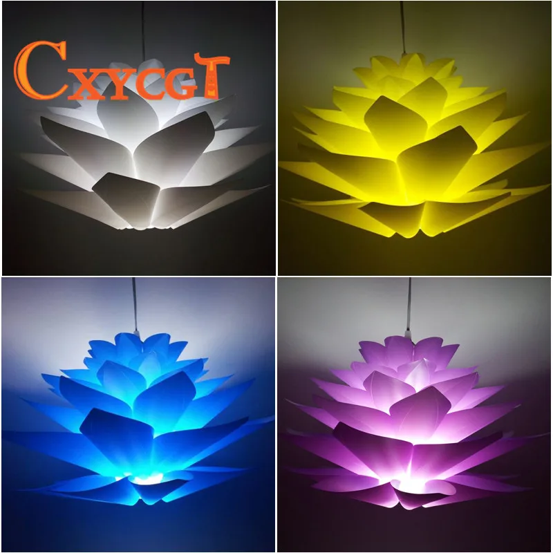 Креативная DIY люстра в форме лотоса PP подвеска Droplight абажур потолочное украшение комнаты головоломки огни современная лампа для украшения дома