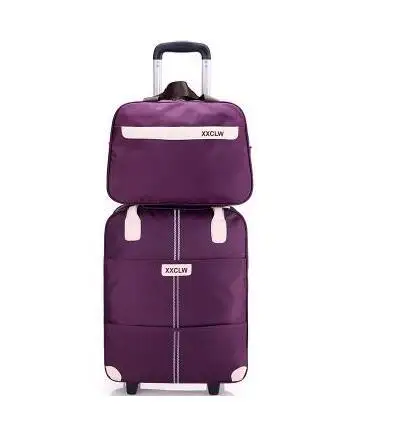 20 inch purple Женская дорожная сумка для багажа, дорожная сумка на колесиках, чемодан для путешествий, сумка на колесиках, сумка для багажа, дорожная сумка на колесиках - Цвет: 20 inch purple