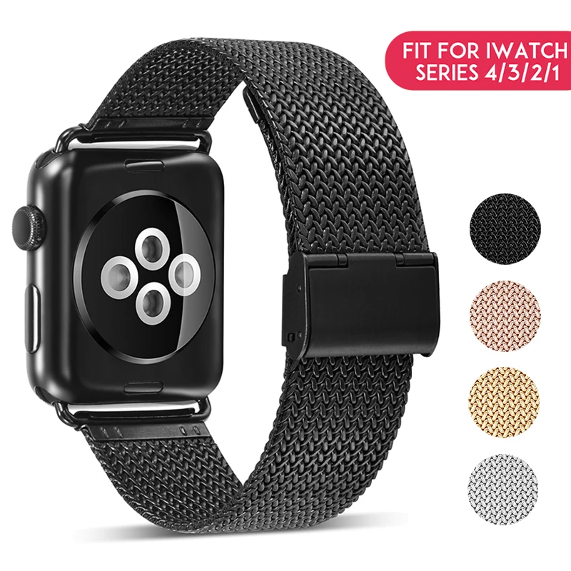 

Laforuta Milanese Loop Band for Apple Watch 44mm/42mm iWatch Bracelet Strap 40mm/38mm Stainless Steel Wristwatch Series 4 3 2 1