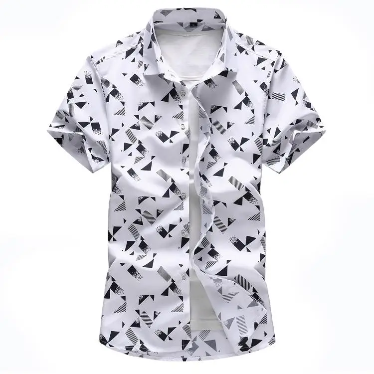 Гавайская рубашка для мужчин s одежда плед печати рубашка с короткими рукавами Повседневное Camisa masculina