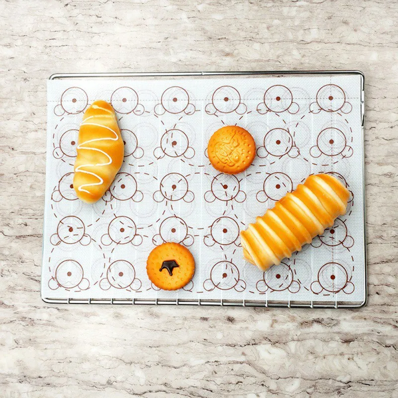 

Macaron Silicone Mat Non-Stick Glass Fiber Silicone Baking Mat Bread Oven Sheets Liner For Macaroons Biscuits Kitchen Bakeware