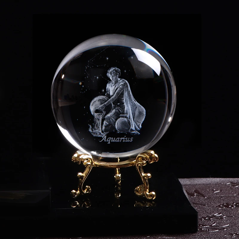 3D Хрустальный шар Aquarius лазерная гравировка для дома декоративные аксессуары