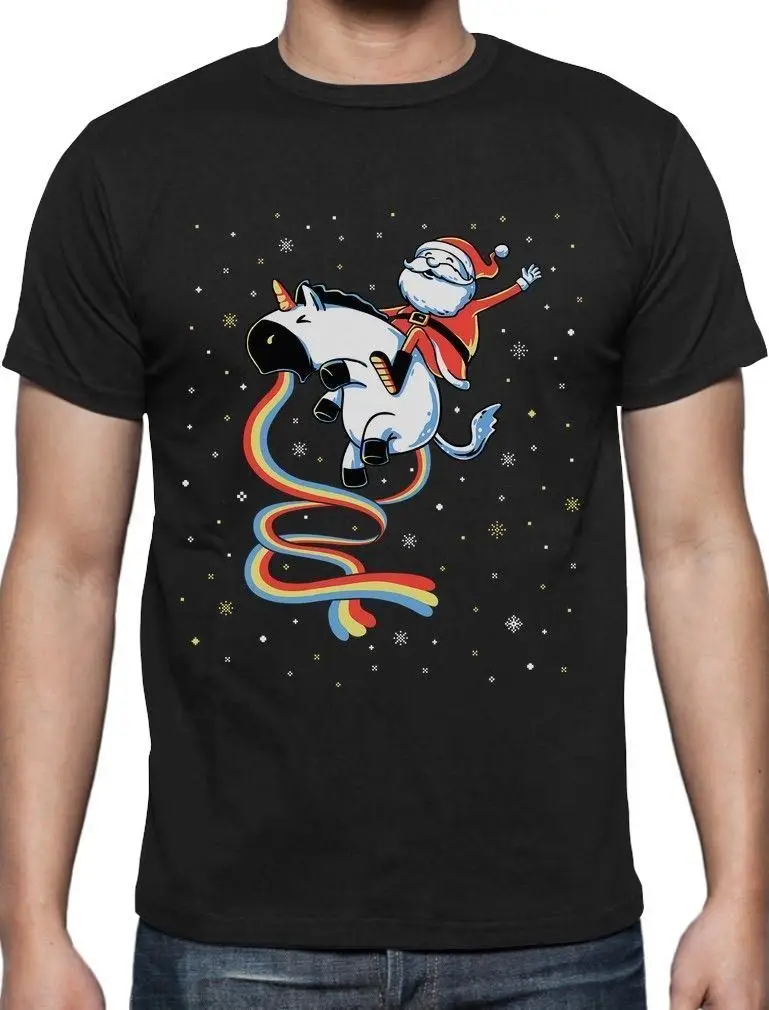 

Santa Riding Vomiting Rainbow Unicorn Ugly Christmas Sweater T Shirt Gift Idea
