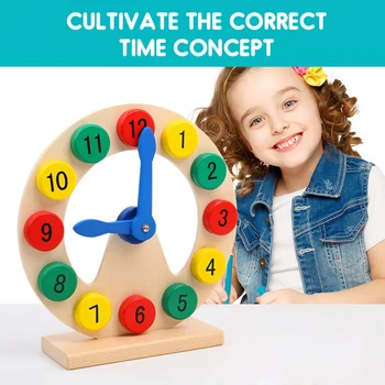 

Educational Wooden Number Clock Time Learning Games Numerical Early Educational Toy for Kid Cognitive Development Toys