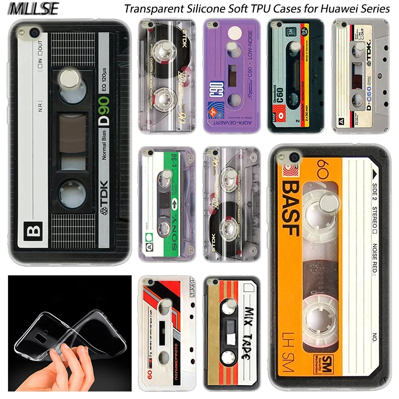 

Hot Classical Old Cassette Soft Silicone Case for Huawei NOVA 3 3i 4 Honor 7A Pro 7S 6X 7X 8X 8 9 10 Lite Play View 20 Cover