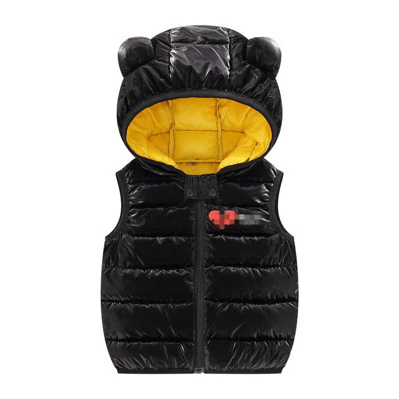LILIGIRL/пуховая хлопковая жилетка для маленьких мальчиков и жилеты с принтом для девочек детские куртки с капюшоном, пальто для зимы, Детские Теплые Топы, одежда