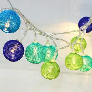 

1 PC Iron Colorful Ball Shaped LED Holiday Lamp String Light Hanging Light Post Bedroom Balcony Bar Wedding Holiday Deco