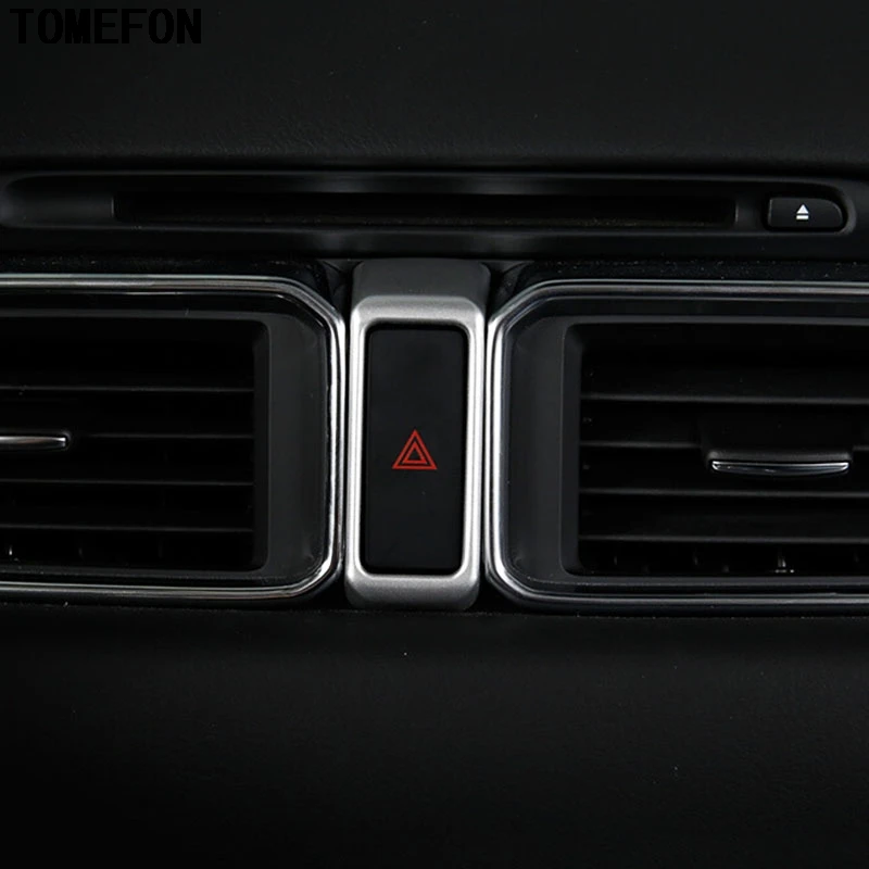 TOMEFON ABS хромовое углеродное волокно автомобильный двойной проблесковый переключатель кнопка коробка молдинги рамка внутренняя отделка для Mazda CX5