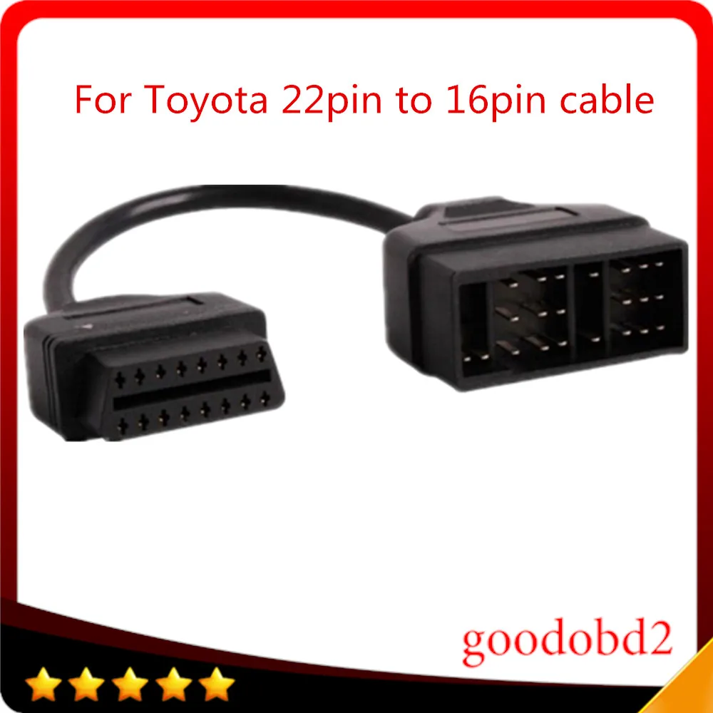 Для Toyota OBD Connect 22 Pin 22pin Male к OBD2 OBDII DLC 16 16pin Female|16 pin|cable diagnosticscar cable |