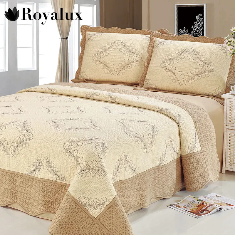 ROYALUX Soft Bedspread 230cm*250cm Cotton Bedspread High Quality Brand New Designer Cotton