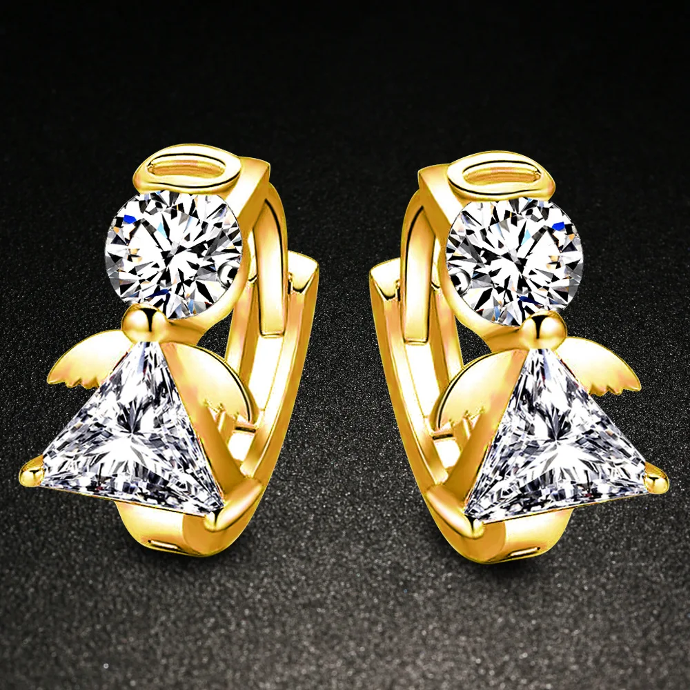 Женские серьги гвоздики с кристаллами Lovely Angel модные из стерлингового серебра 925