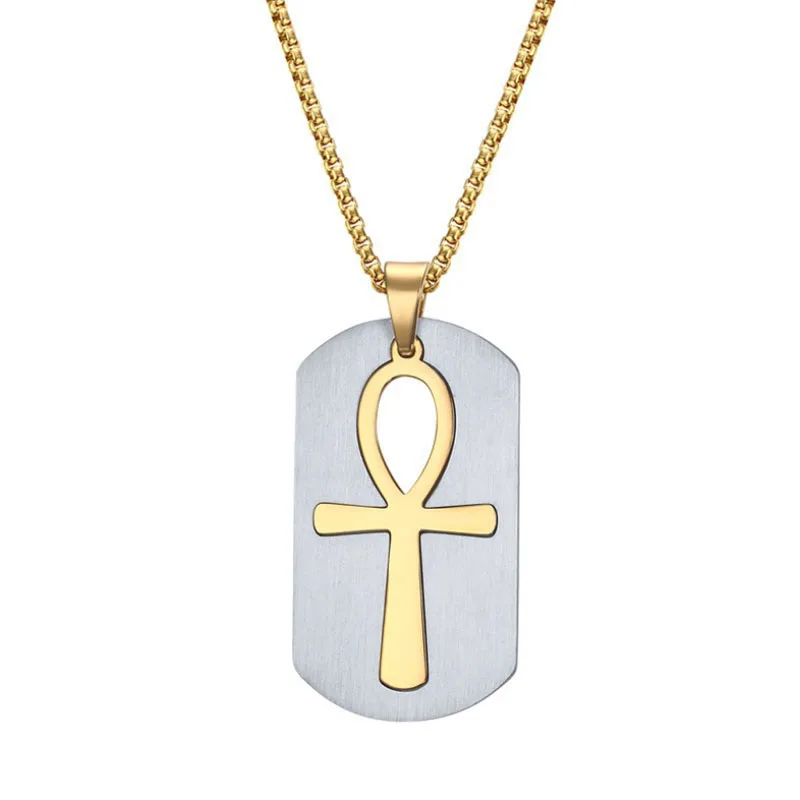 

European and American stainless steel life charm pendant titanium steel Egyptian Anka pendant necklace