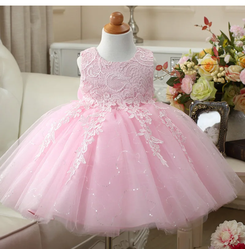 

2017 New summer Princess Party Dresses for baby girls fashion Pink Tutu dress Girls Wedding Dress kids dress