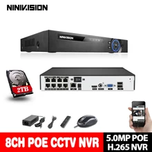 Видеонаблюдение H.265 PoE NVR 4 8 каналов для HD 5.0MP ip-камера PoE 4CH 8CH PoE NVR 4MP 5MP 2MP 48V 802.3af ONVIF 2,0 DVR