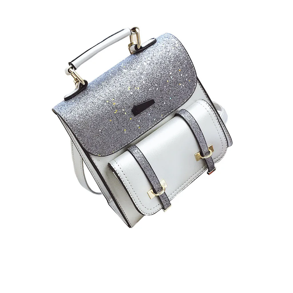 MOLAVE рюкзаки с блестками рюкзак Блестящий женский подростковый Школьный рюкзак на молнии красочные маленькие дорожные сумки рюкзак Mochila 24. MAY.14 - Цвет: Silver