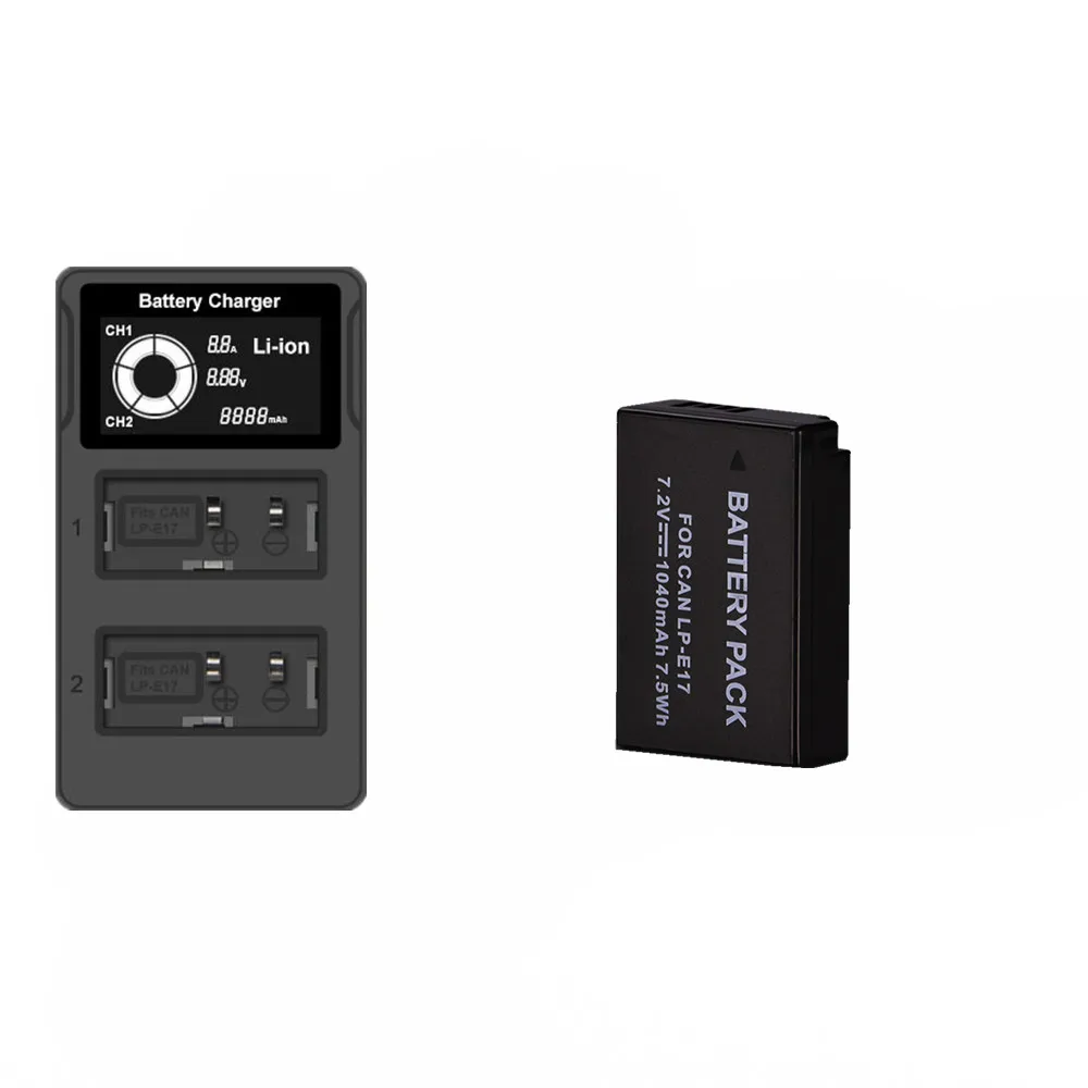1pcs LPE17 LP E17 LP E17 Battery+LCD Charger USB for Canon EOS 200D M3