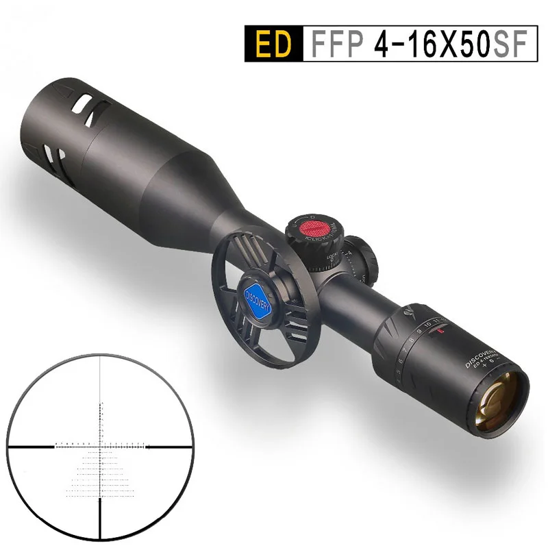 Обнаружение ED 4-16X50SF FFP тактический прицел для винтовки первая фокальная плоскость военный уровень высокое сопротивление отдачи оптические