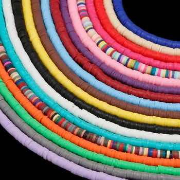 

350pcs Multi colors 3/4/5/6mm Polymer Clay Chip Disk Loose Spacer Slices Beads for DIY Necklace Bracelet Jewelry Findings Making