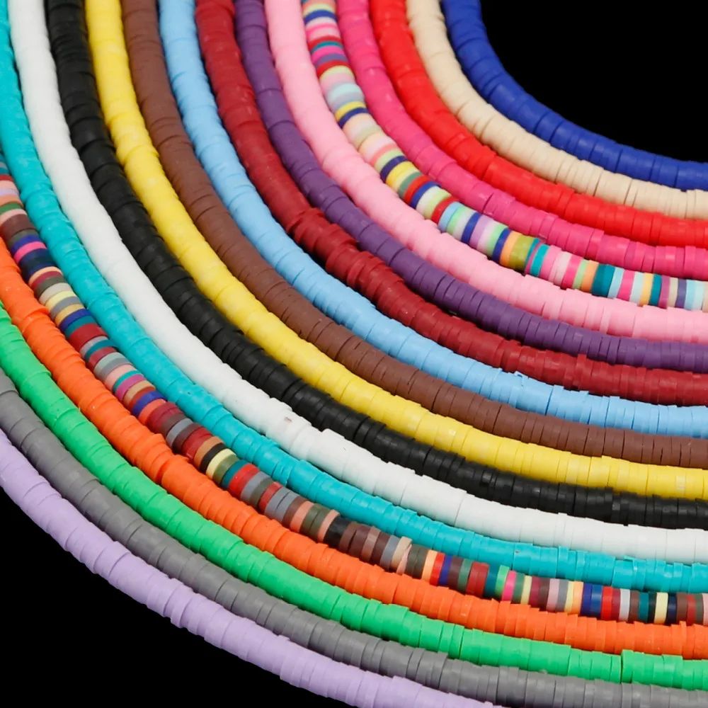 

400pcs/lot Multi colors 3/4/5/6mm Polymer Fimo Clay Chip Disk Loose Spacer Slices Beads for DIY Bracelet Jewelry Findings Making