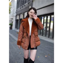 Новое поступление Для женщин Мужские парки Обувь для девочек одежда лоскутное mediumlong пальто с отложным Подпушка воротником с длинным рукавом Кружево-Up Обувь для девочек мягкий пальто