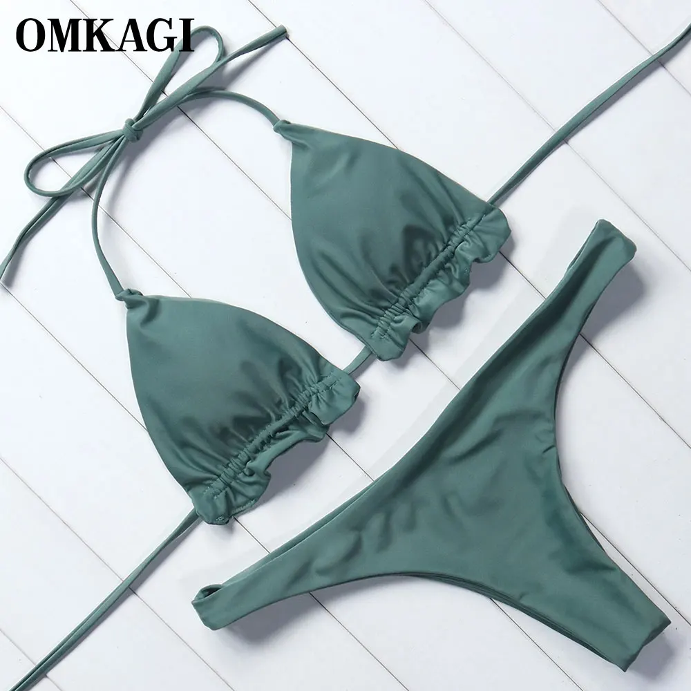 

OMKAGI Brand Bandage Swimsuit Swimwear Women Sexy Bikinis Set Push Up Swimming Bathing Suit Beachwear Brazilian Bikini 2018