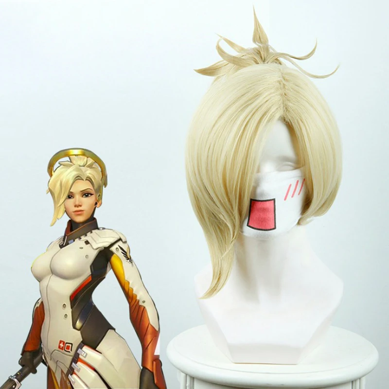 

Game OW Cosplay Wigs Angel Mercy Cosplay Wig Heat Resistant Synthetic Wig Halloween Party Women Cosplay Wigs
