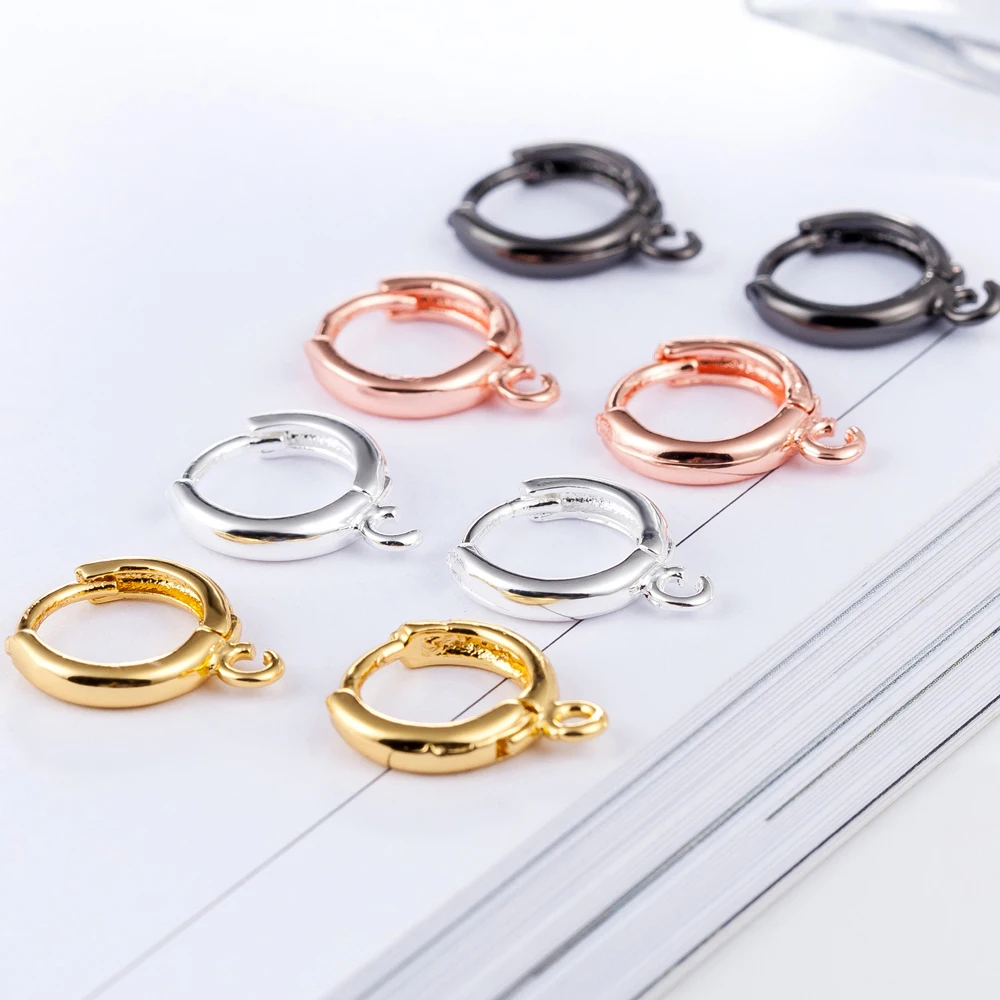 

TJP Fashion Rose Gold Women Hoop Earring Simple Black Female Diy Earring Accessories 2018 New Arrvial Lady Party Jewelry